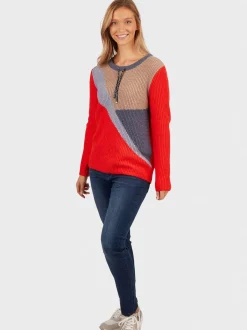 Navigazione Damen Pullover in koralle - Ärmel: langarm