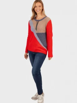 Navigazione Damen Pullover in koralle - Ärmel: langarm