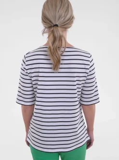 Navigazione Damen Shirt in blau - Ausschnitt: Rundhals