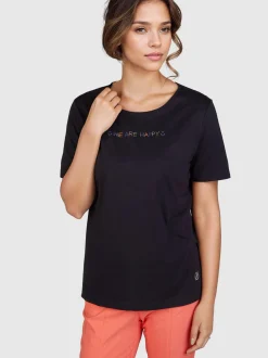 Navigazione Damen Shirt in blau - Ausschnitt: Rundhals