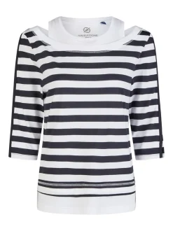 Navigazione Damen Shirt in blau - Ausschnitt: Rundhals