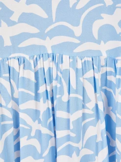 Navigazione Damen Sommerkleid in hellblau weiß
