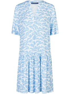Navigazione Damen Sommerkleid in hellblau weiß