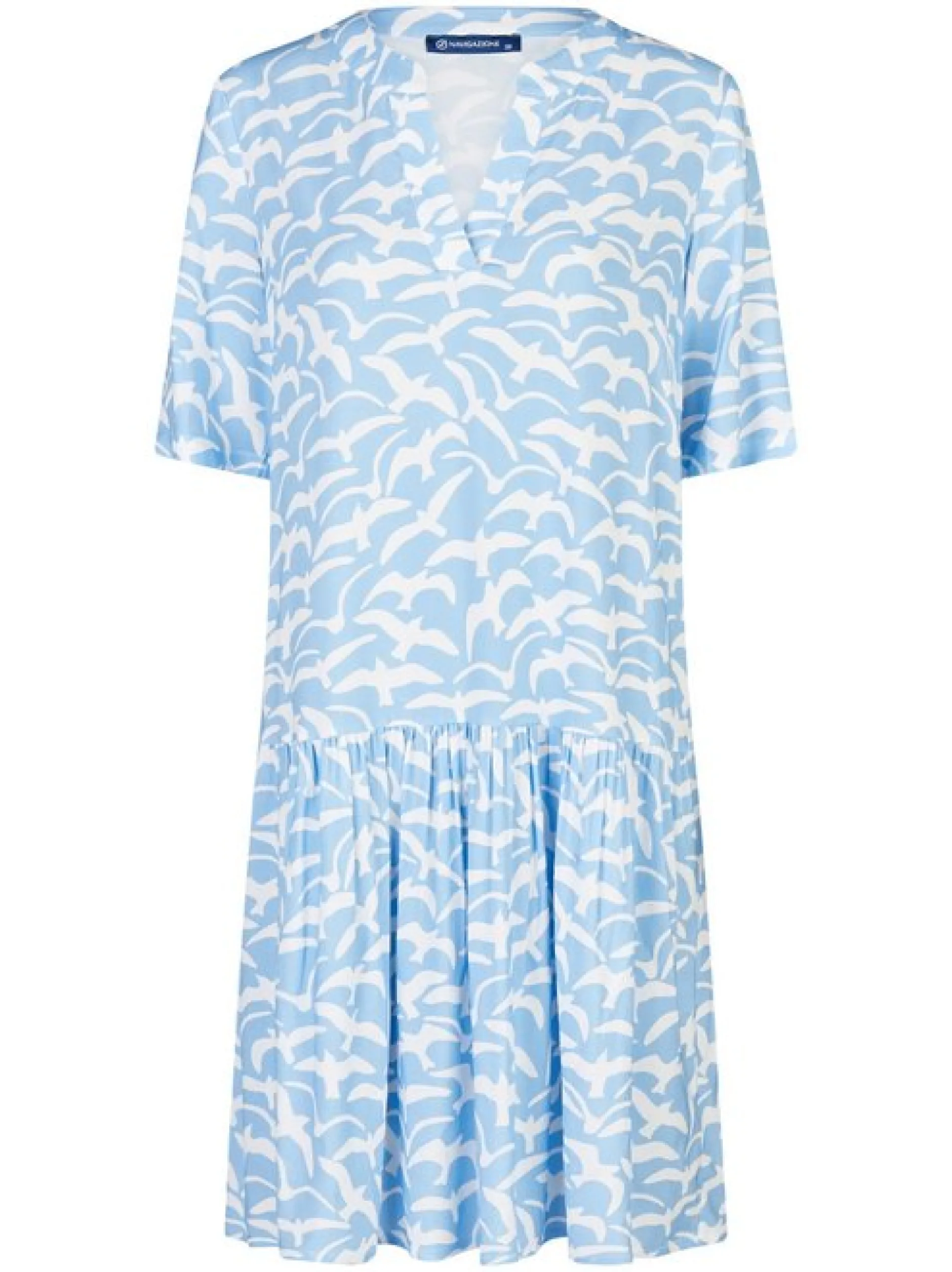Navigazione Damen Sommerkleid in hellblau weiß
