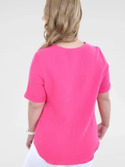 Navigazione Damen T-Shirt in pink - Ausschnitt: Rundhals