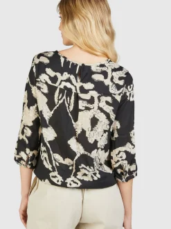 Navigazione Damen Tunika in schwarz - Ärmel: 3/4 Arm