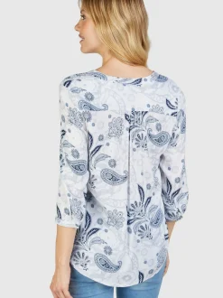 Navigazione Damen Tunika in weiß - Ärmel: 3/4 Arm
