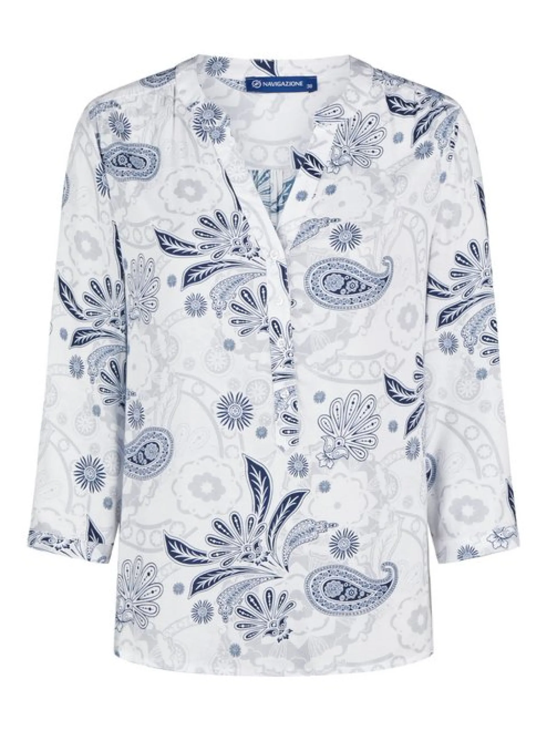 Navigazione Damen Tunika in weiß - Ärmel: 3/4 Arm