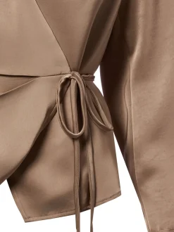Neo Noir Damen Bluse - Caprina in taupe - Ärmel: langarm