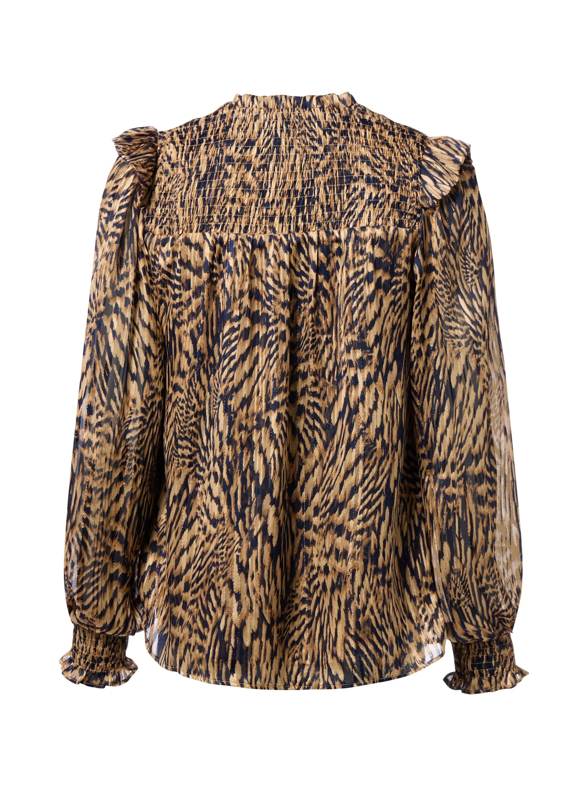 Neo Noir Damen Bluse - Davina Pattern in schwarz beige