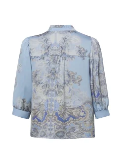 Neo Noir Damen Bluse - Roselle Artist Paisley in hellblau mehrfarbig