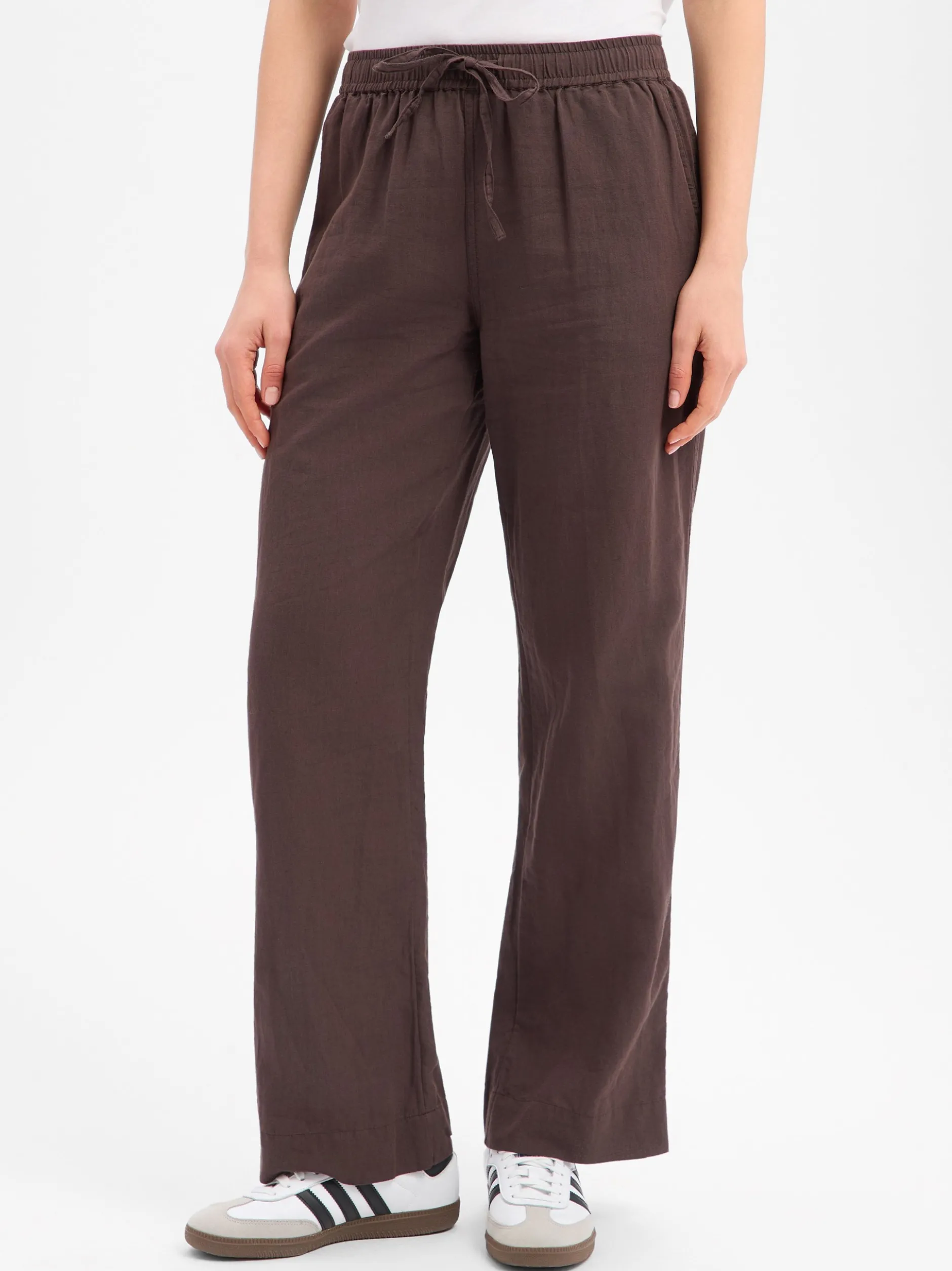 Neo Noir Damen Hose mit Leinen-Anteil - Sonar Linen in schoko