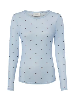 Neo Noir Damen Langarmshirt - Ella Space in hellblau schoko