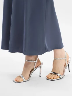 Neo Noir Damen Satin-Maxirock - Vicky in marine