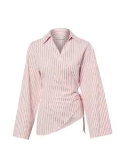 Neo Noir Damen Wickelbluse - Tifuna in rosa braun