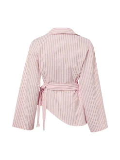 Neo Noir Damen Wickelbluse - Tifuna in rosa braun