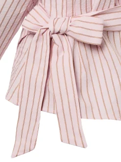 Neo Noir Damen Wickelbluse - Tifuna in rosa braun