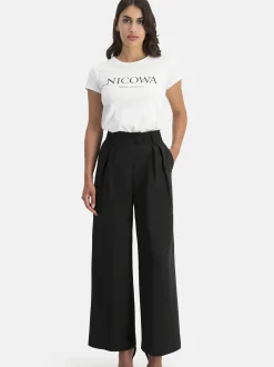 Nicowa Damen Bundfaltenhose - RONICA in schwarz