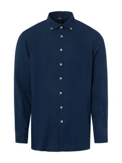 Nils Sundström Herren Leinenhemd in blau