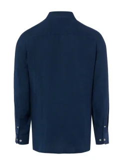 Nils Sundström Herren Leinenhemd in blau