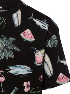 Nils Sundström Herren T-Shirt in schwarz mehrfarbig