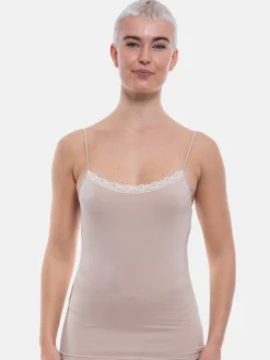 Nina von C. Damen Spaghetti Top - 2er Pack Cosy in beige