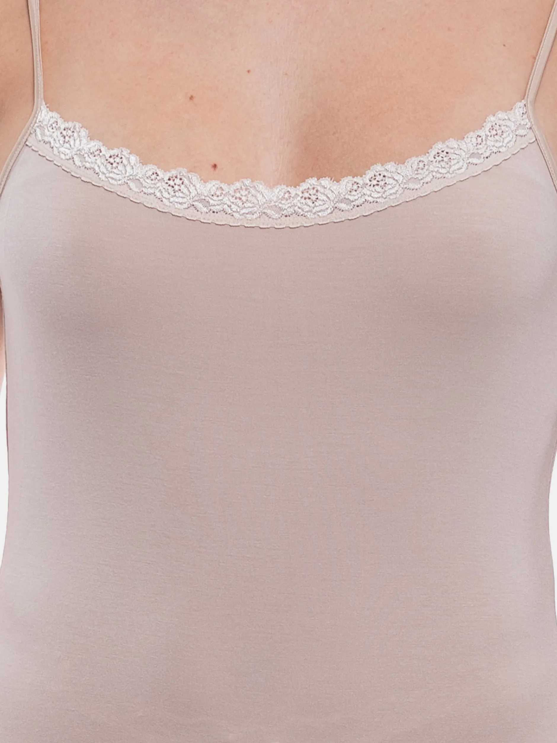 Nina von C. Damen Spaghetti Top - 2er Pack Cosy in beige