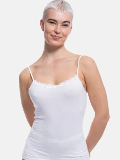 Nina von C. Damen Spaghetti Top - 2er Pack Cosy in weiß