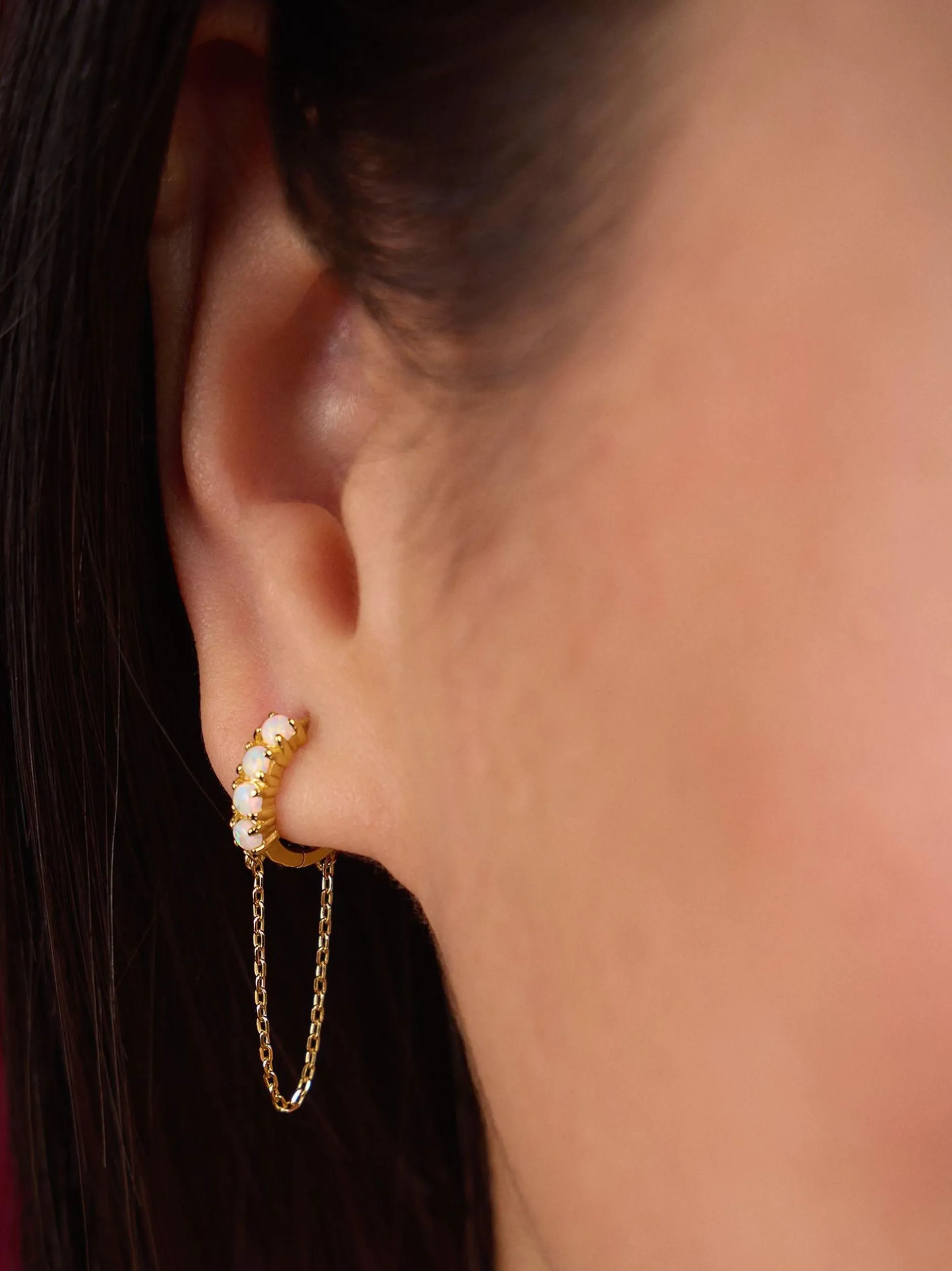 NOELANI Damen Charm Creole in gold