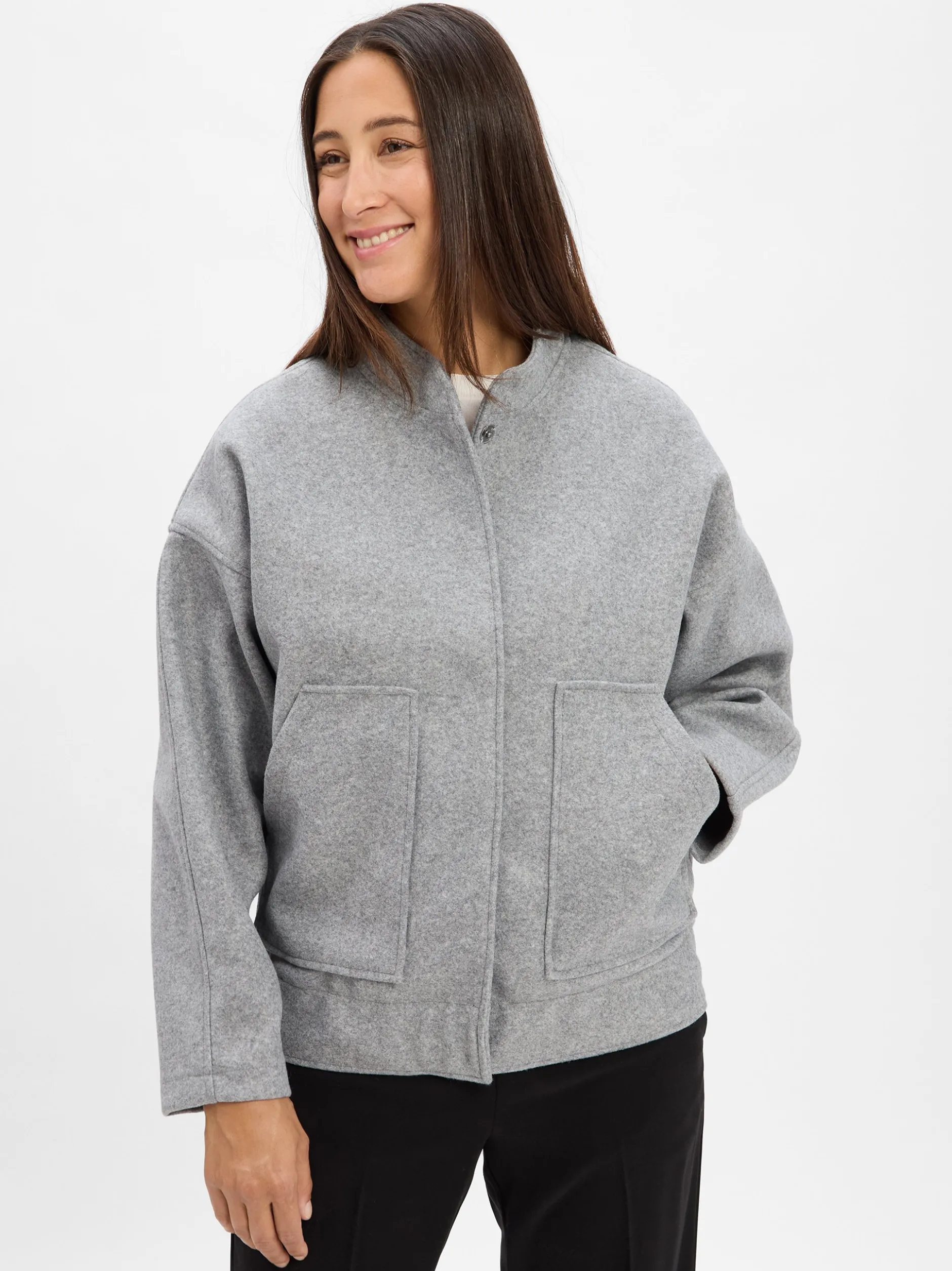 Noisy May Damen Jacke - Halston in hellgrau