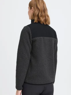 North Bend Damen Plüschjacke - NBGalonne W Teddy Jacket in grau