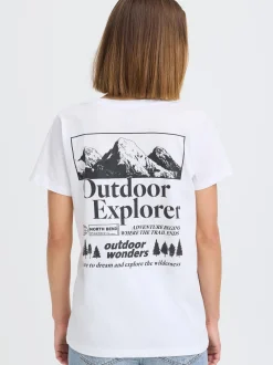 North Bend Damen Rundhalsshirt - NBKunt in weiß
