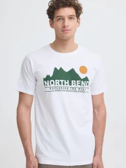 North Bend Herren Rundhalsshirt - NBCash in weiß