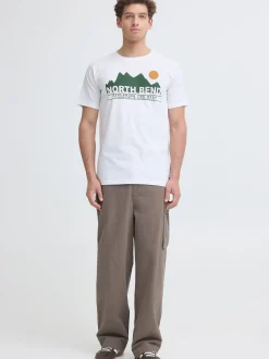 North Bend Herren Rundhalsshirt - NBCash in weiß
