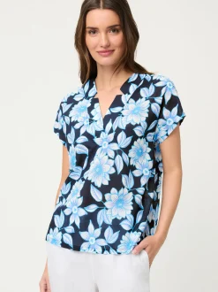Olsen Damen Blusenshirt in marine mehrfarbig