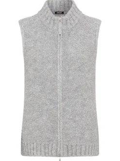 Olsen Damen Cardigan in grau - Ausschnitt: Rundhals