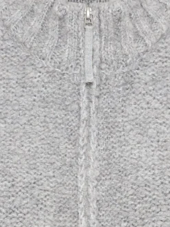 Olsen Damen Cardigan in grau - Ausschnitt: Rundhals