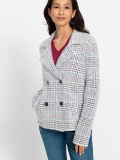 Olsen Damen Cardigan in hellgrau - Ärmel: langarm