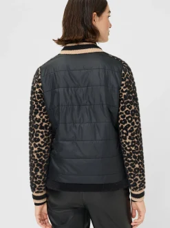 Olsen Damen Cardigan in schwarz beige - Ärmel: langarm