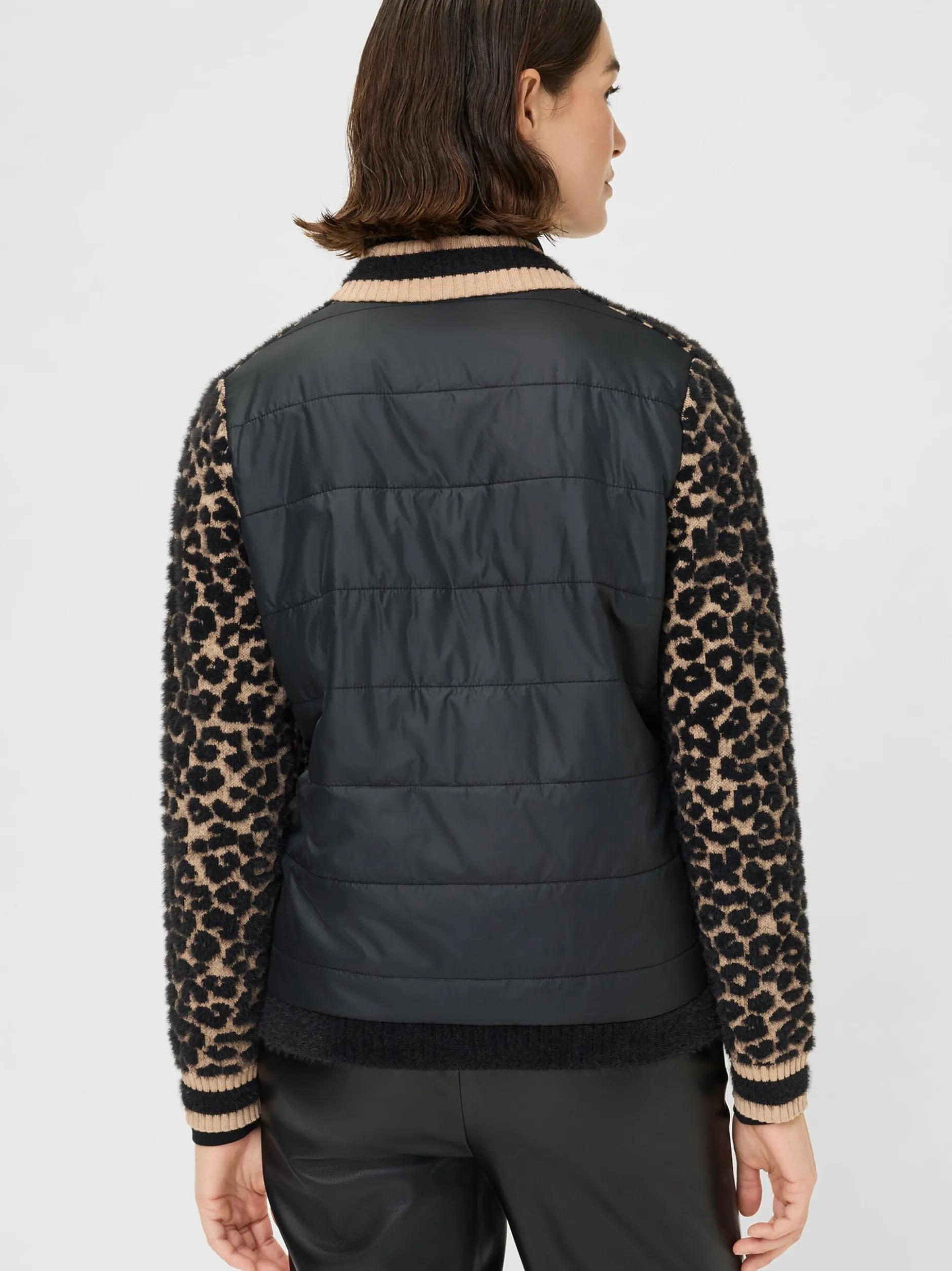 Olsen Damen Cardigan in schwarz beige - Ärmel: langarm