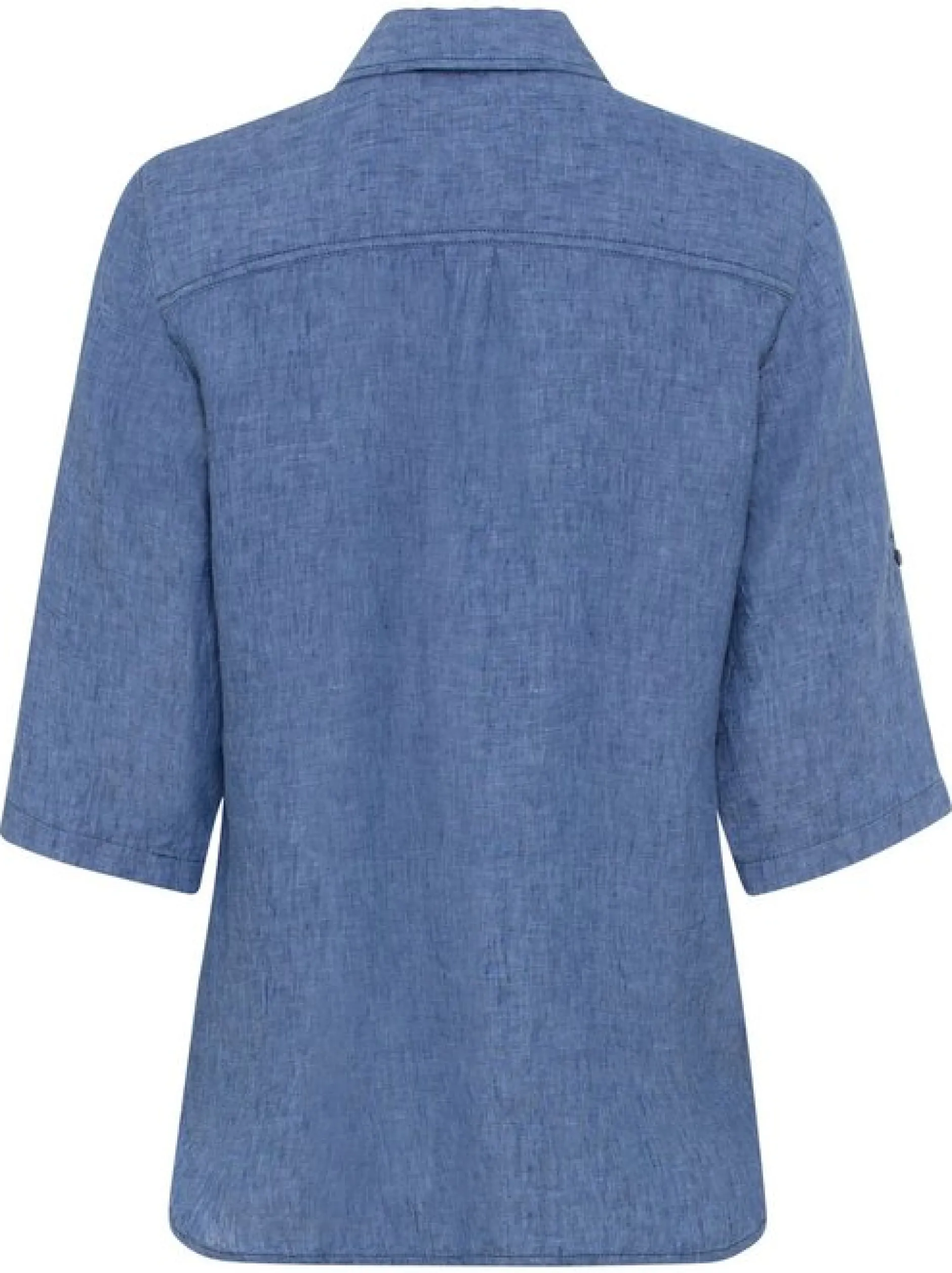 Olsen Damen Hemdbluse in blau - Ausschnitt: ohne Kragen