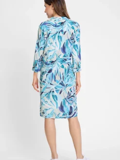 Olsen Damen Hemdblusenkleid in blau - Länge: knielang