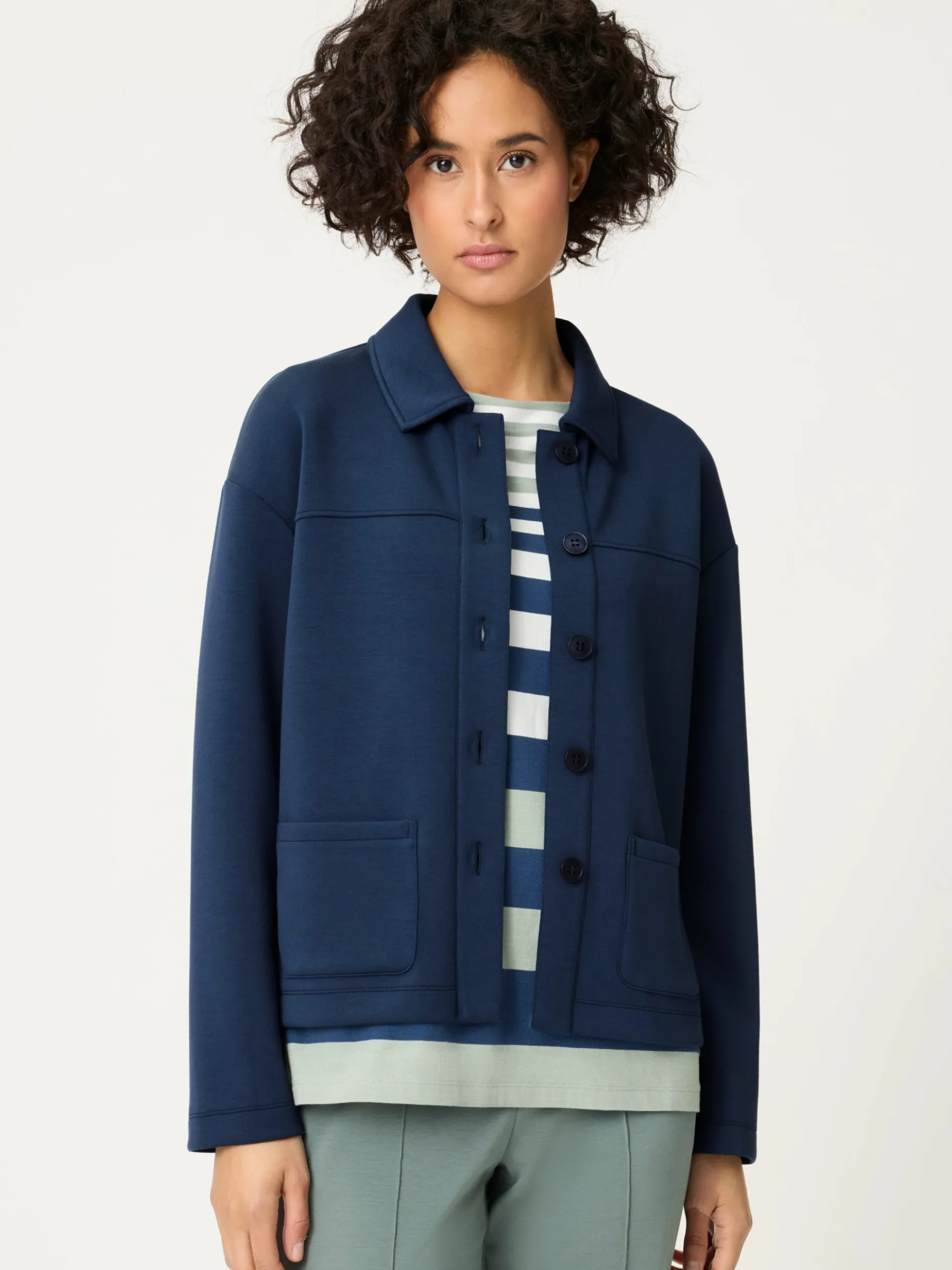Olsen Damen Jerseyjacke in marine