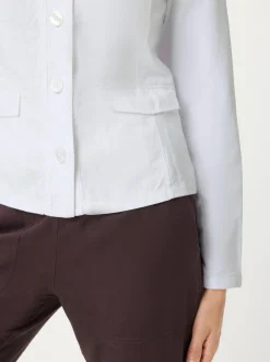 Olsen Damen Jersey-Jacke mit Leinen - Eva in weiß