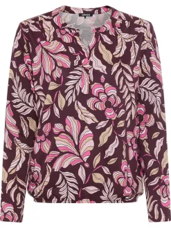 Olsen Damen Langarmshirt in lila - Ausschnitt: Rundhals