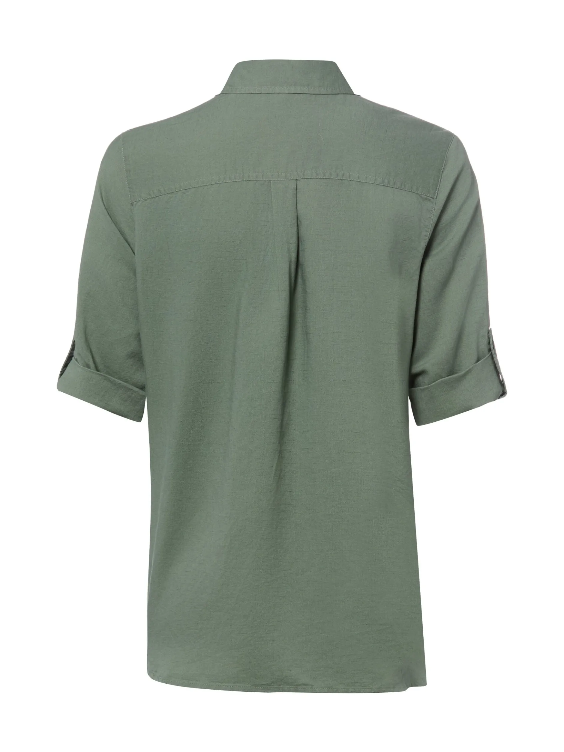 Olsen Damen Leinenbluse in khaki - Ärmel: Halbarm