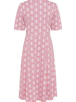 Olsen Damen Midikleid in rosa - Länge: knielang