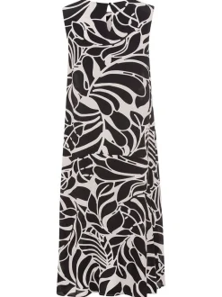 Olsen Damen Midikleid in schwarz - Ausschnitt: Rundhals