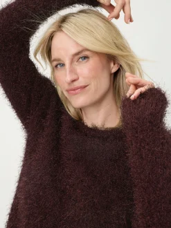 Olsen Damen Pullover in kastanie - Ausschnitt: Rundhals