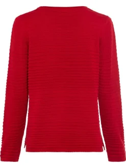 Olsen Damen Pullover in rot - Ausschnitt: Rundhals